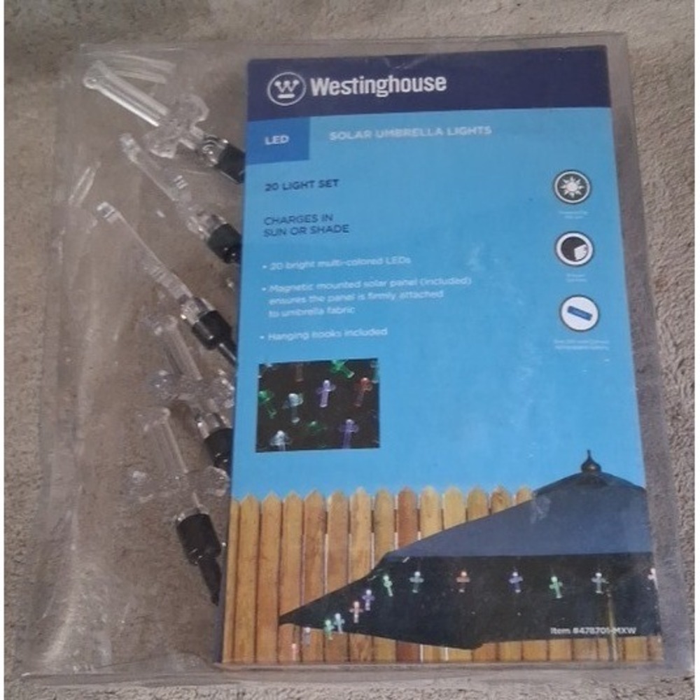 Westinghouse Solar Umbrella Lights 20 Multi-Color LED Cross Shape 478701-MXW